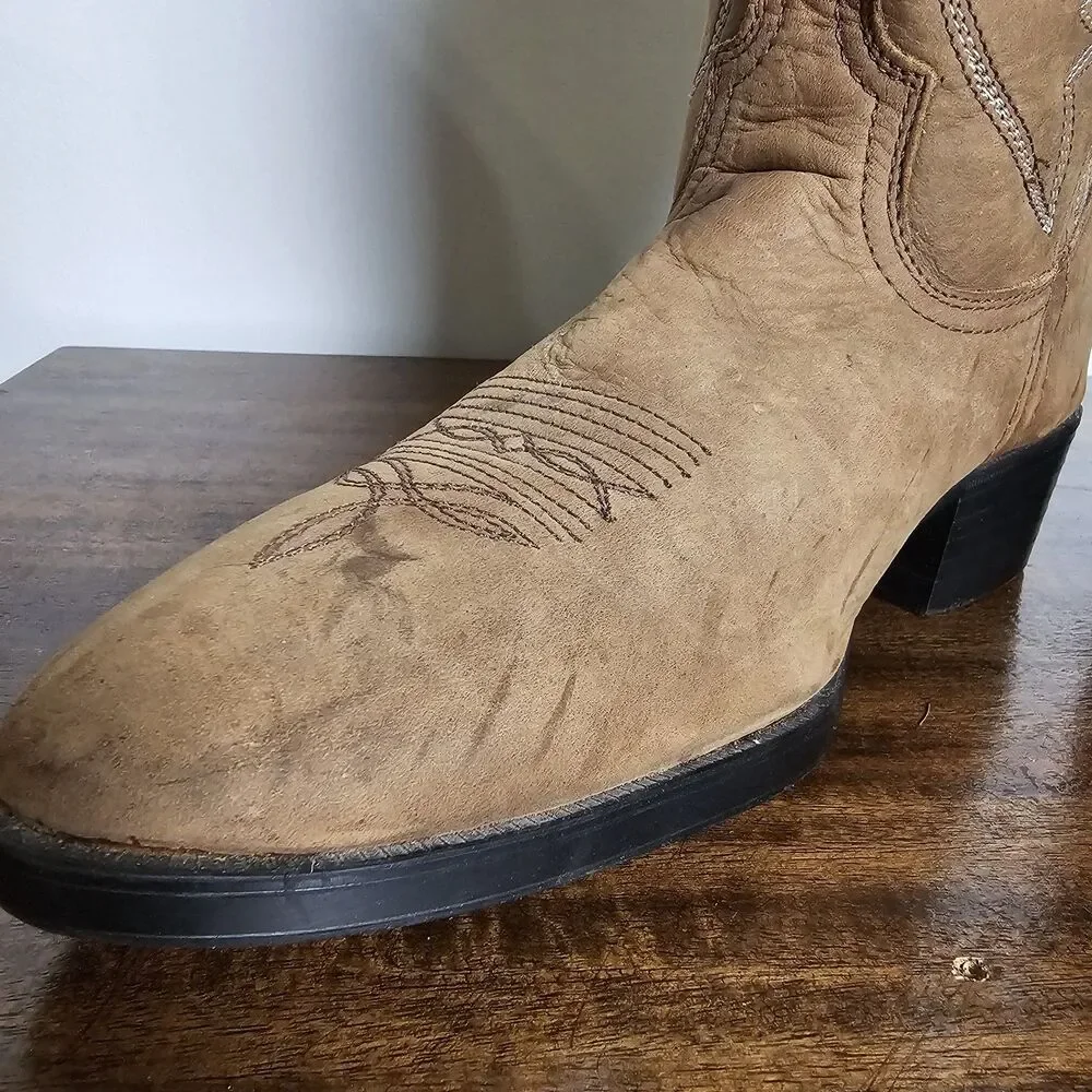 Dan Post Women’s Western Cowboy Boots Size 5 Caramel Leather Embroidered